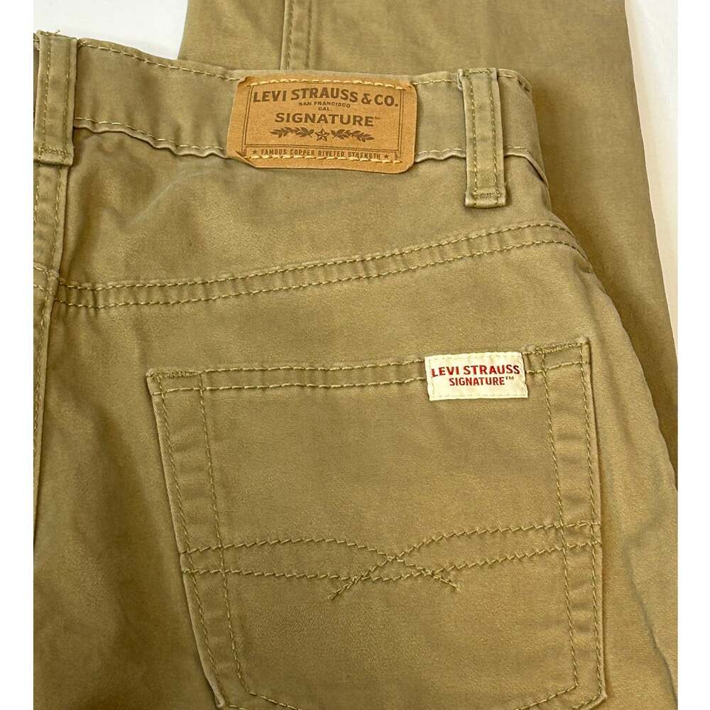 Levi Strauss Signature Slim boy's sz 12 twill/jeans khaki color